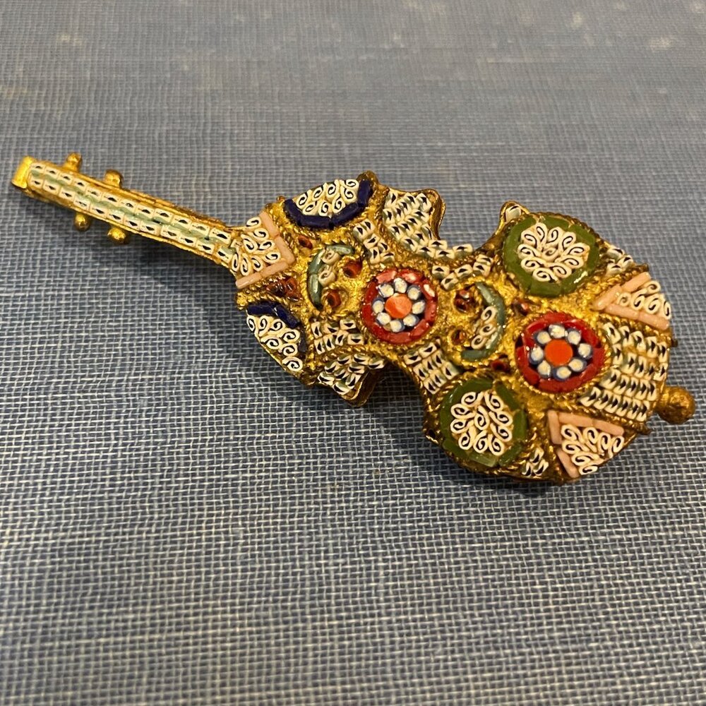 Vintage Italian mosaic brooch
